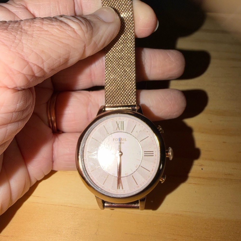 Fossil Gold Smartwatch with White Dial